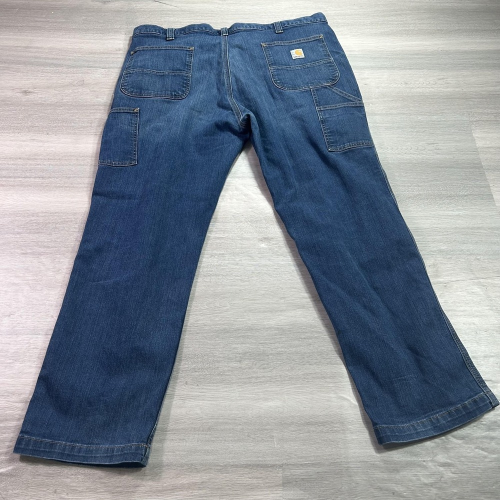 Carhartt Rugged Flex Jeans Mens 42x30 Blue Relaxed Straight Leg Workwear‎ 102808